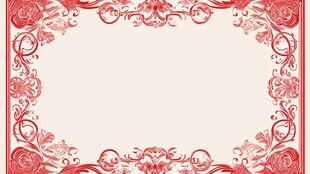 中式红色花纹边框图案
