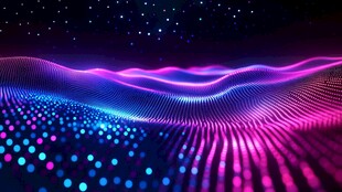 梦幻霓虹波浪科技背景图