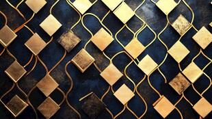 金色几何金属编织纹理图案