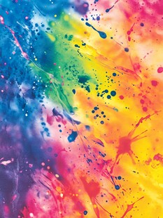 缤纷炫彩的抽象颜料飞溅