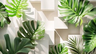 热带绿植墙面装饰效果图