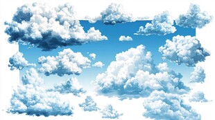 梦幻白云 澄澈蓝天景象