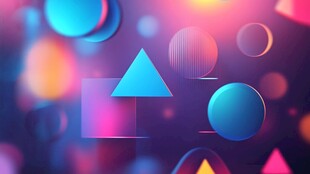 炫彩几何元素抽象背景图