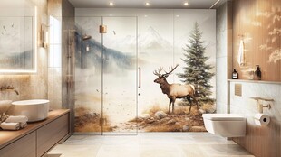 森林麋鹿主题现代风浴室