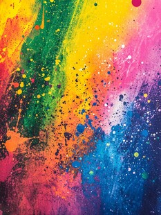 缤纷炫彩的泼墨艺术画面