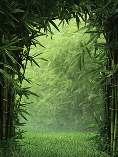 竹林幽径绿意盎然