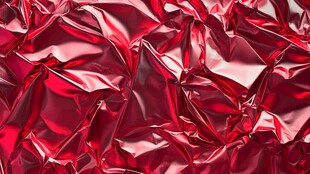 红色褶皱金属箔质感背景