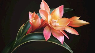 娇艳绽放的粉色花卉