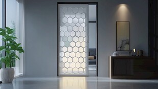 现代简约风六边形玻璃隔断