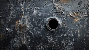 生锈金属上的孔洞纹理