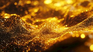 金色闪耀粒子流动背景