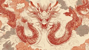 中式龙纹古风图案背景