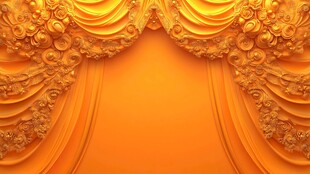 金色华丽舞台幕布背景