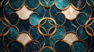 金属圆环与宝石纹理图案