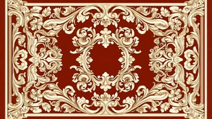 复古红金奢华花纹图案
