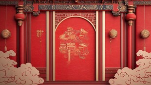 中式红墙门 古韵装饰之美