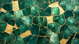 绿金镶嵌碎瓷纹理图案