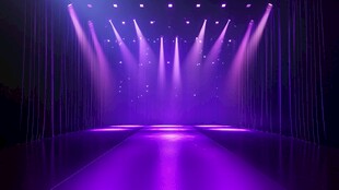 紫色梦幻舞台灯光秀场景