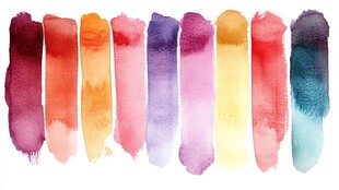 多彩水彩笔触纹理展示