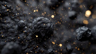 黑金粒子悬浮神秘背景图
