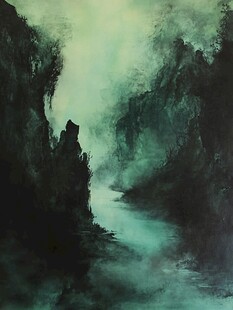 水墨山水间的幽谧河谷