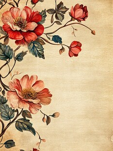 复古花卉装饰画背景图