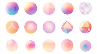 梦幻渐变几何图形元素集