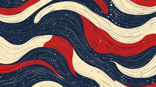 动感红白蓝波浪抽象图案