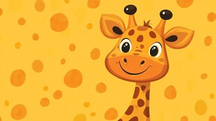 可爱长颈鹿插画背景图