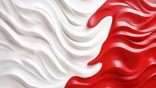 巴林国旗三维波浪效果图