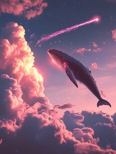 梦幻飞鲸与绚烂天际