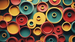 多彩圆形图案创意背景图