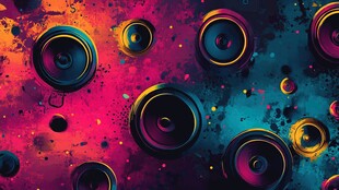 炫彩动感音响背景图案