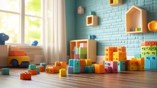 童趣满溢的多彩积木儿童房