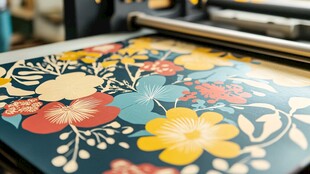 花卉图案的精美印刷画面