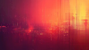 梦幻红橙色城市光影背景