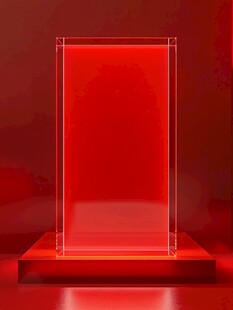 红色透明展示台背景图