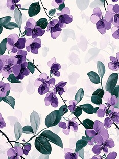 紫色花卉图案背景纹理