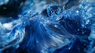 蓝色梦幻水花瞬间