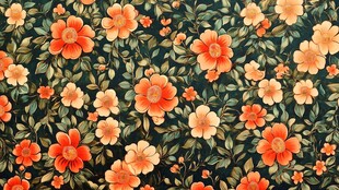 复古风花卉图案背景