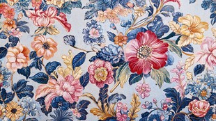 花卉图案布料的精美纹理