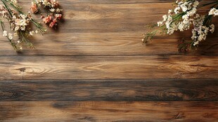 木质桌面装点素雅小花