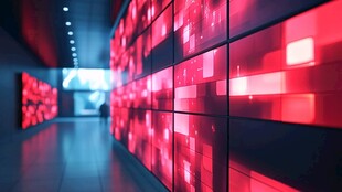 科技感红色数字屏幕展示空间