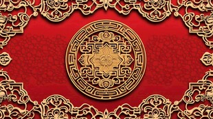 中式红金传统花纹装饰背景