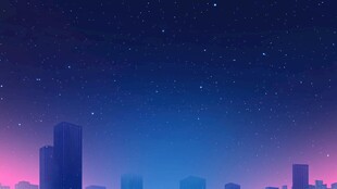 梦幻都市夜空剪影