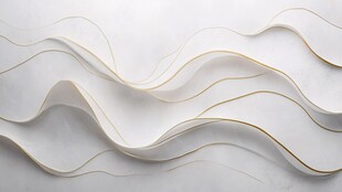 白色金边长条波浪形装饰