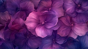 梦幻紫色花卉背景图案