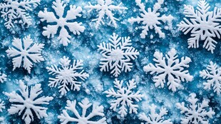 雪花纷飞的梦幻冰雪景象