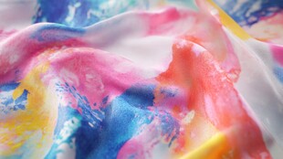 梦幻多彩印花丝绸面料