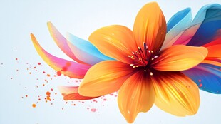 绚丽多彩抽象花卉艺术图